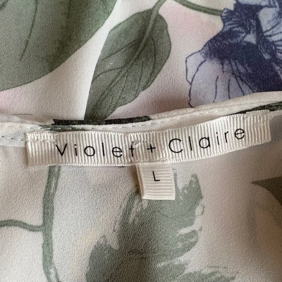 Violet & Claire Vibrant Botanical Halter Shirt L - Picture 6 of 12